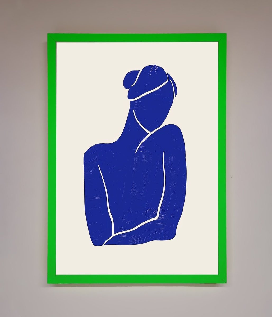 Blue Woman Matisse Style Framed Poster-11