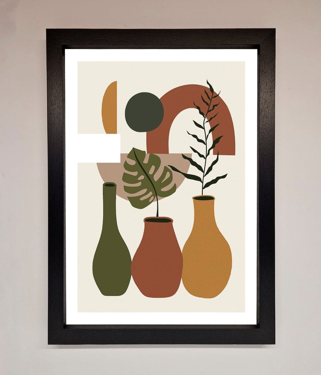 Bohemian Modern Vases And Plant Framed Poster-1