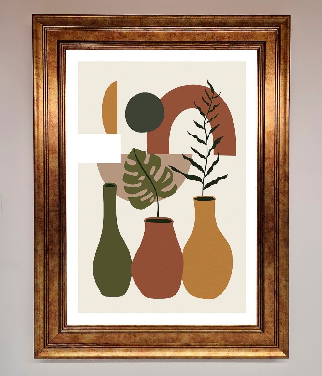 Bohemian Modern Vases And Plant Framed Poster-7