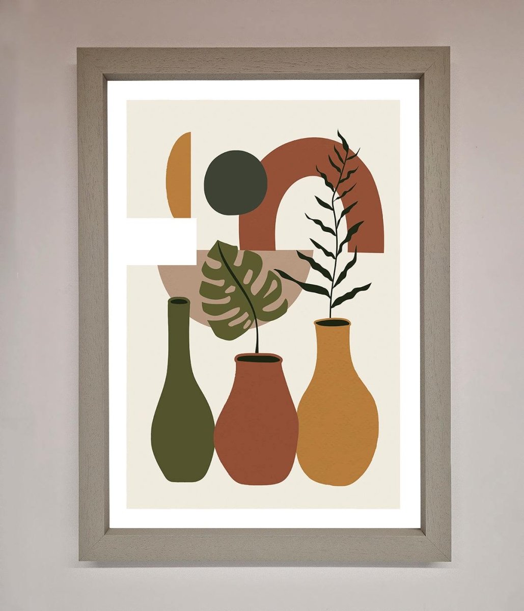 Bohemian Modern Vases And Plant Framed Poster-3
