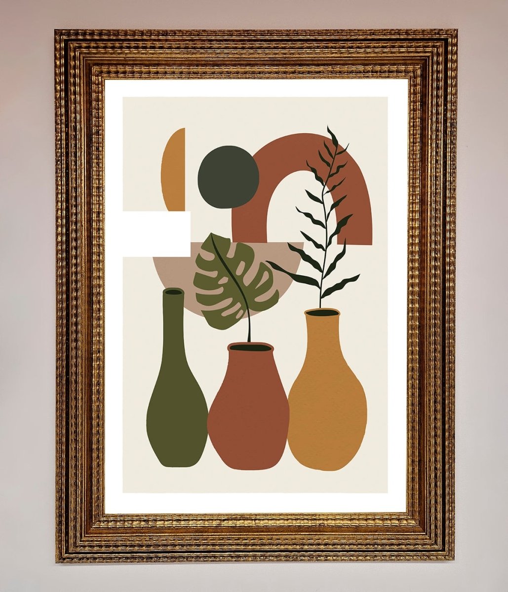 Bohemian Modern Vases And Plant Framed Poster-15