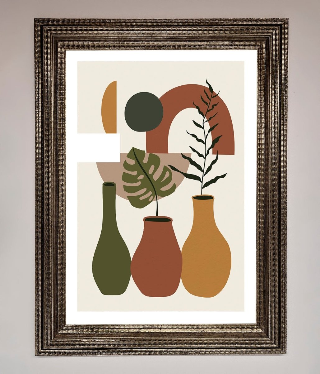 Bohemian Modern Vases And Plant Framed Poster-16