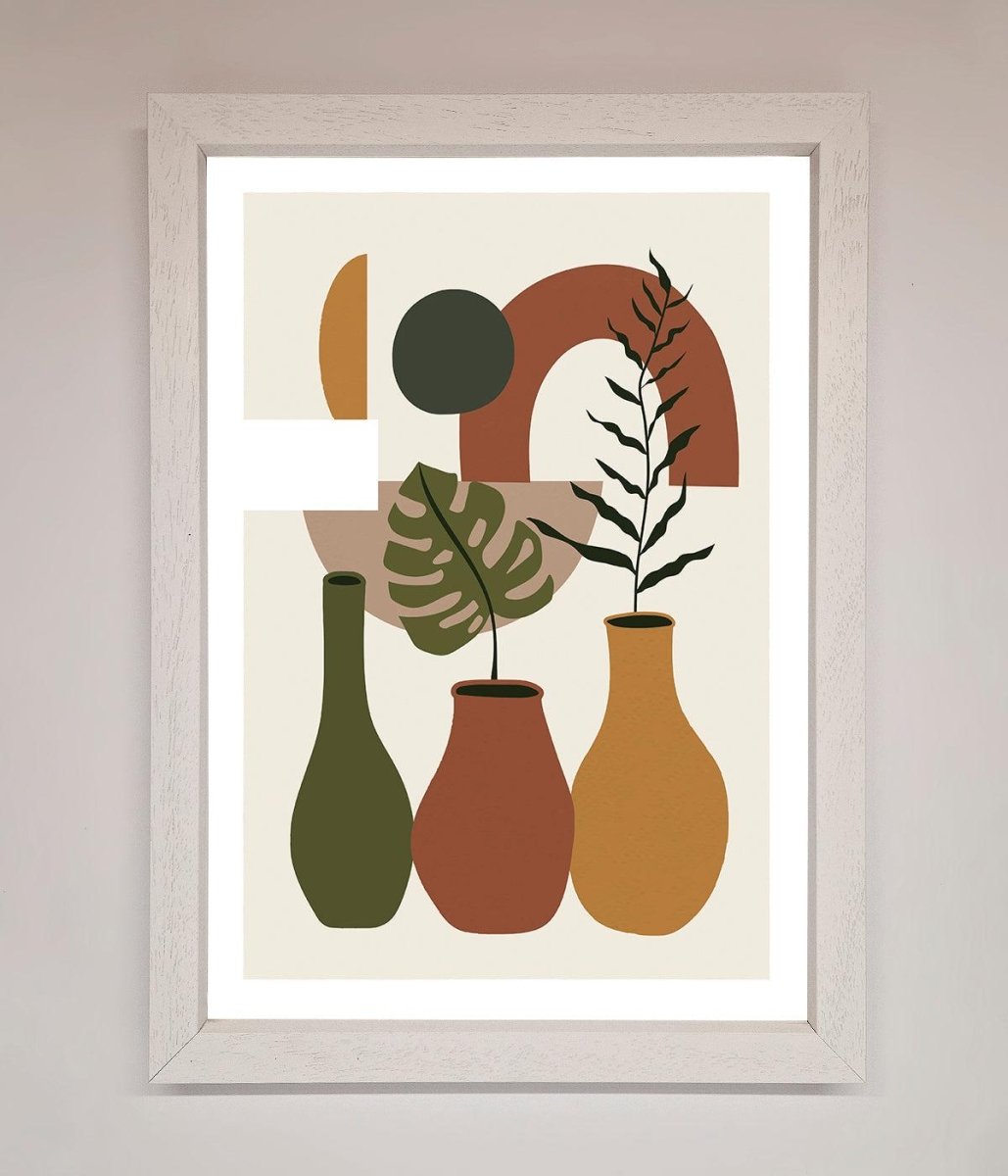 Bohemian Modern Vases And Plant Framed Poster-2