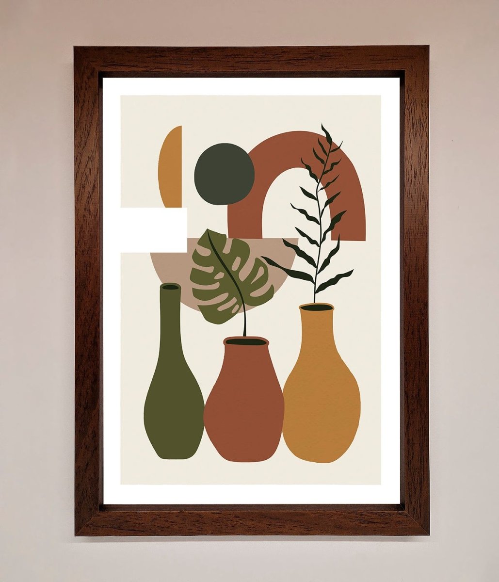 Bohemian Modern Vases And Plant Framed Poster-0