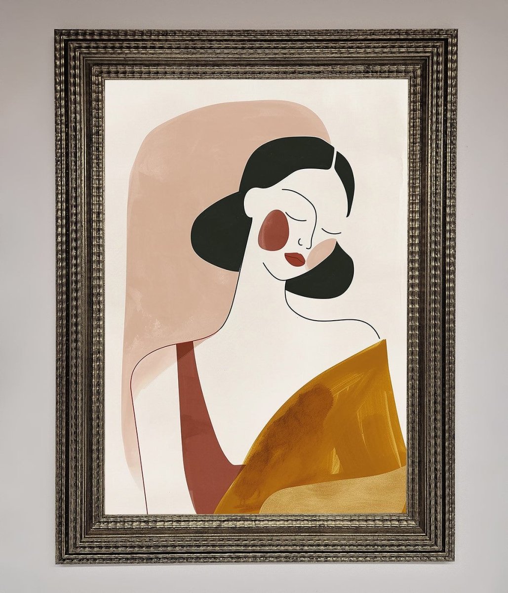 Browns Line Drawing Woman Framed Print-16