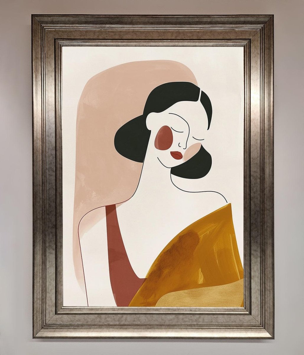 Browns Line Drawing Woman Framed Print-5