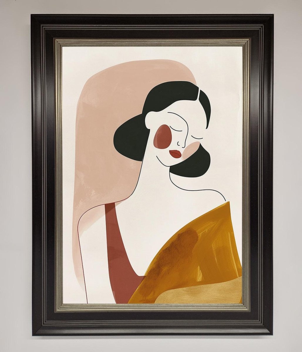 Browns Line Drawing Woman Framed Print-8