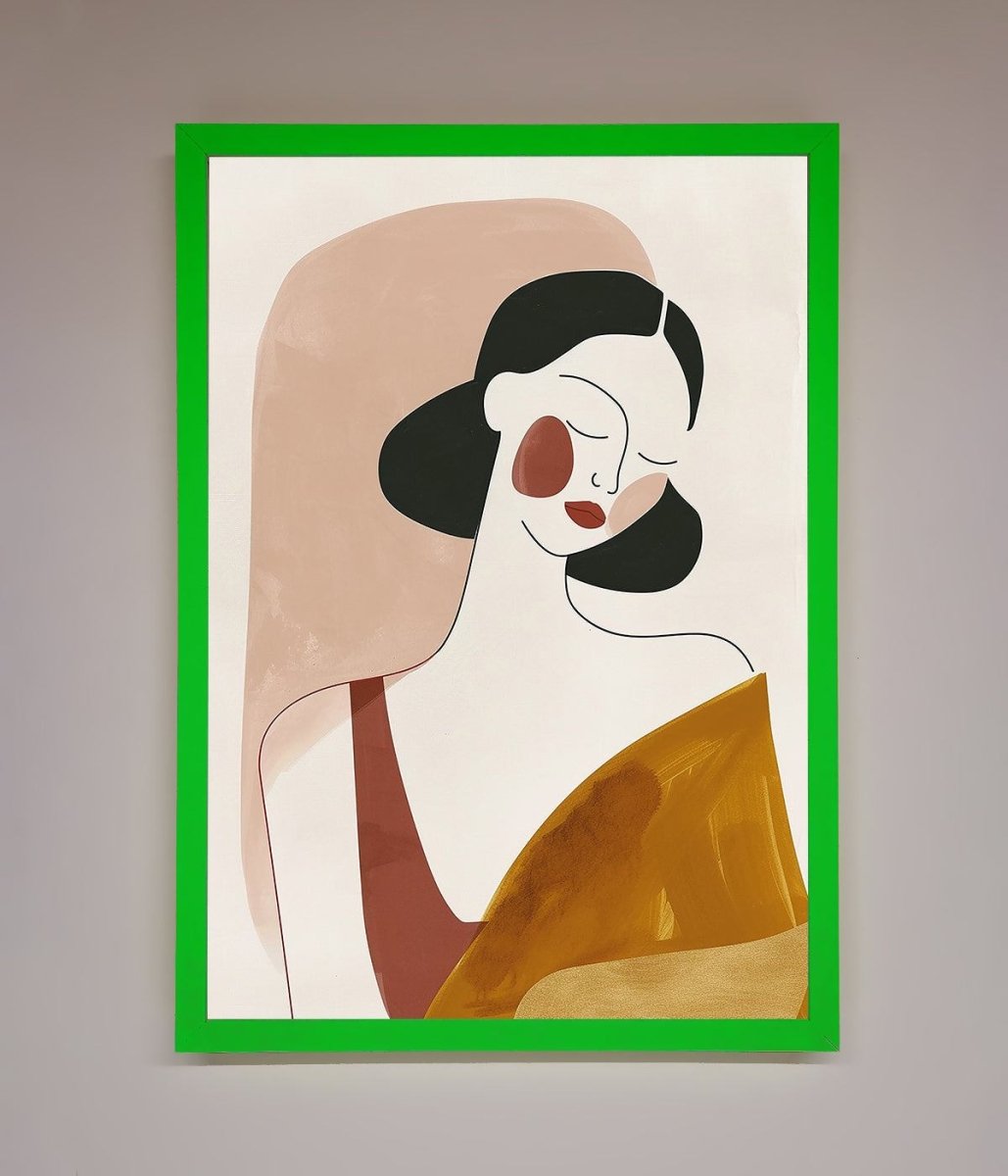 Browns Line Drawing Woman Framed Print-11