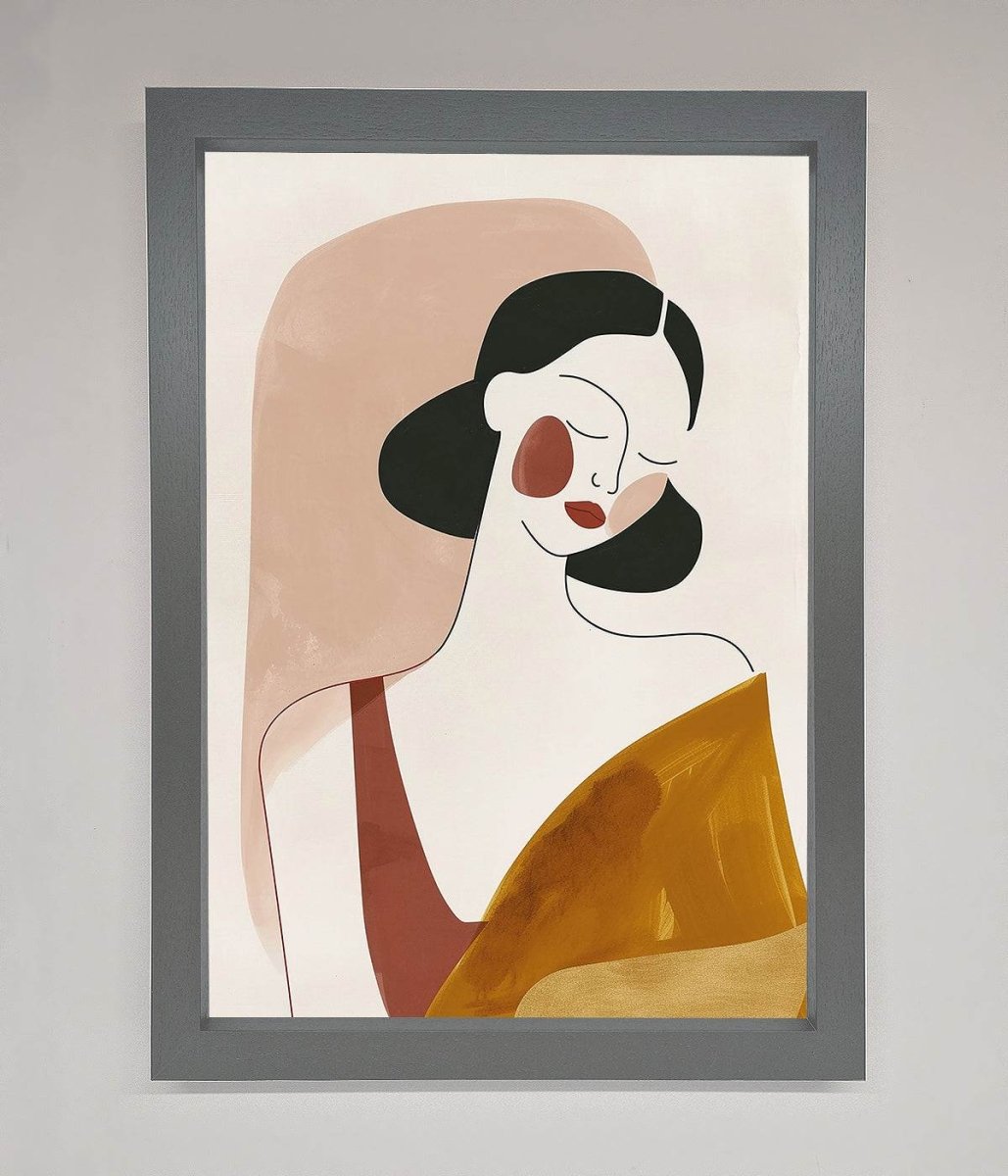 Browns Line Drawing Woman Framed Print-4