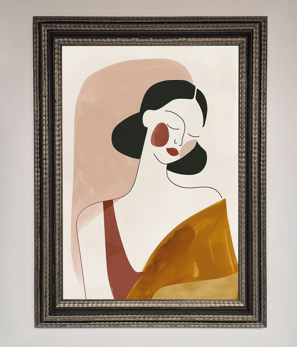 Browns Line Drawing Woman Framed Print-17