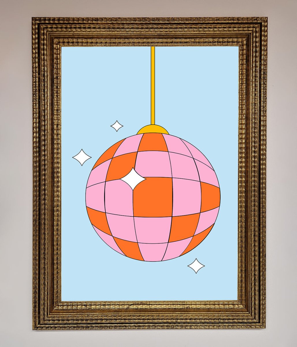 Disco Ball Pink Framed Poster-9