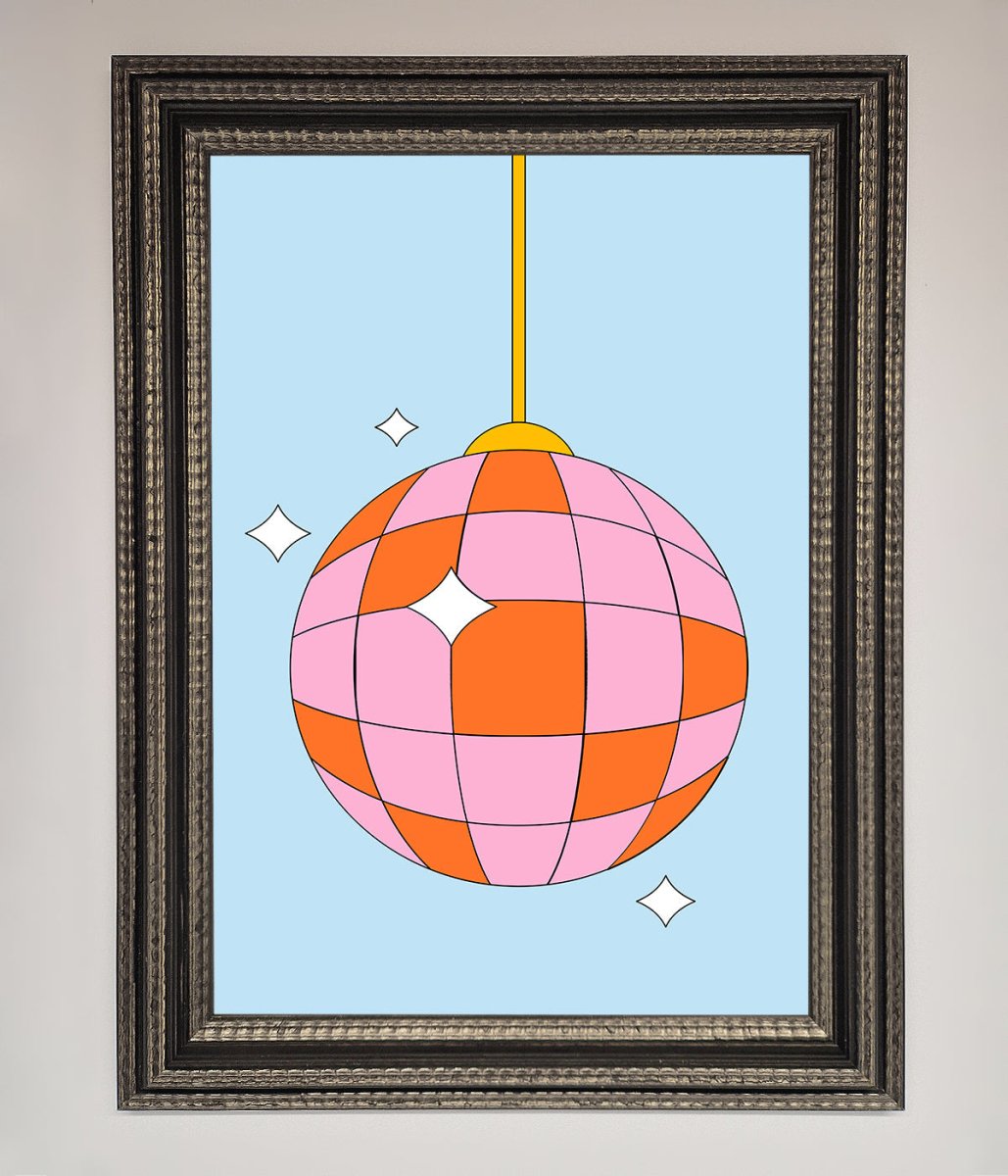 Disco Ball Pink Framed Poster-13