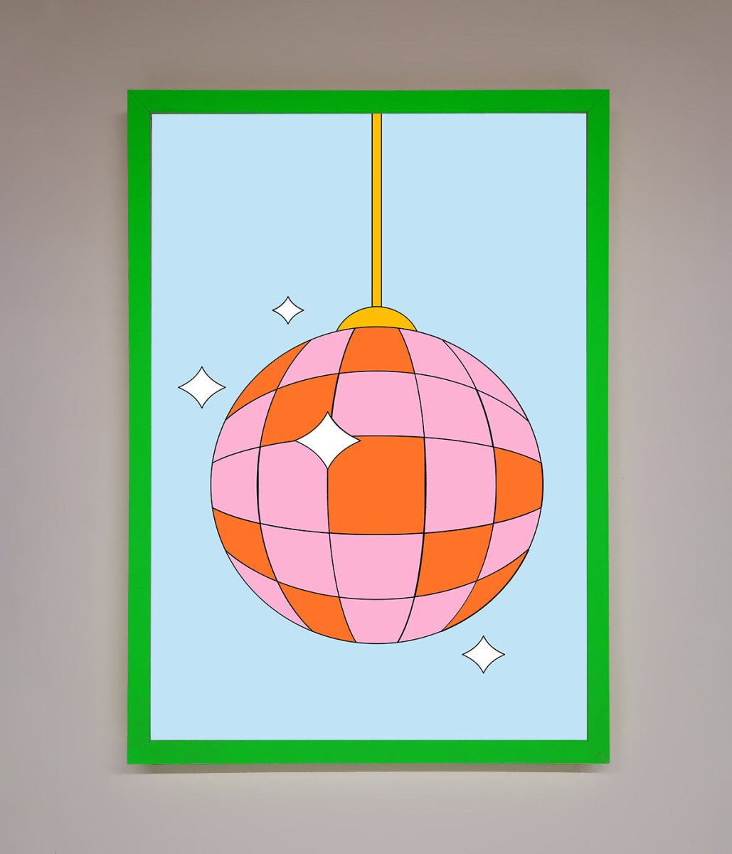 Disco Ball Pink Framed Poster-8