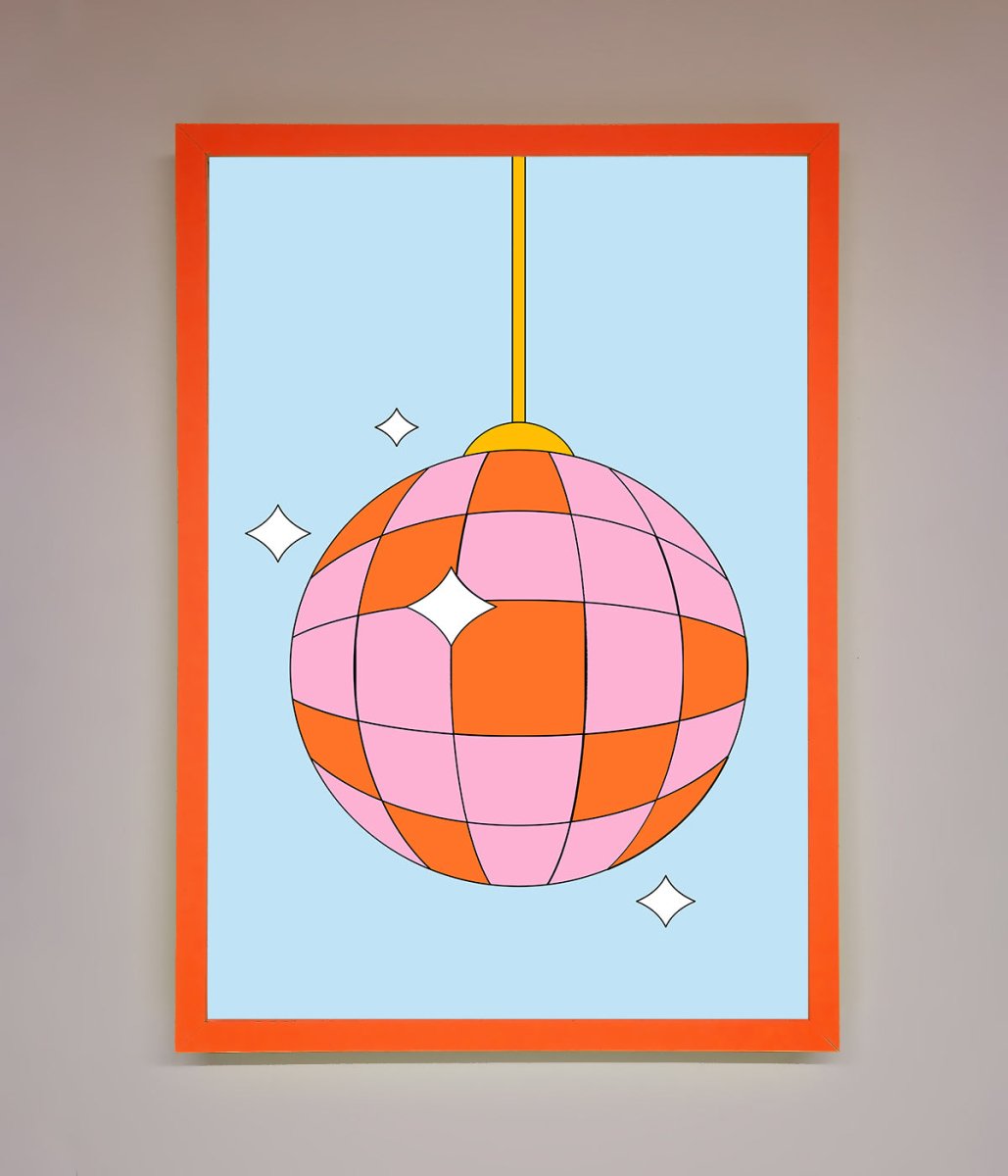 Disco Ball Pink Framed Poster-5