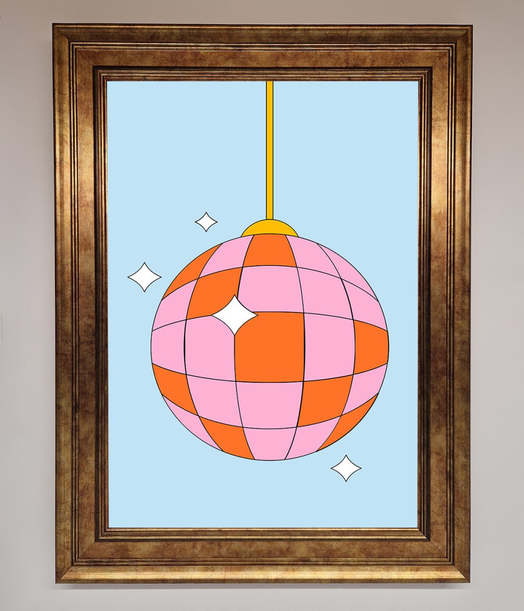 Disco Ball Pink Framed Poster-12