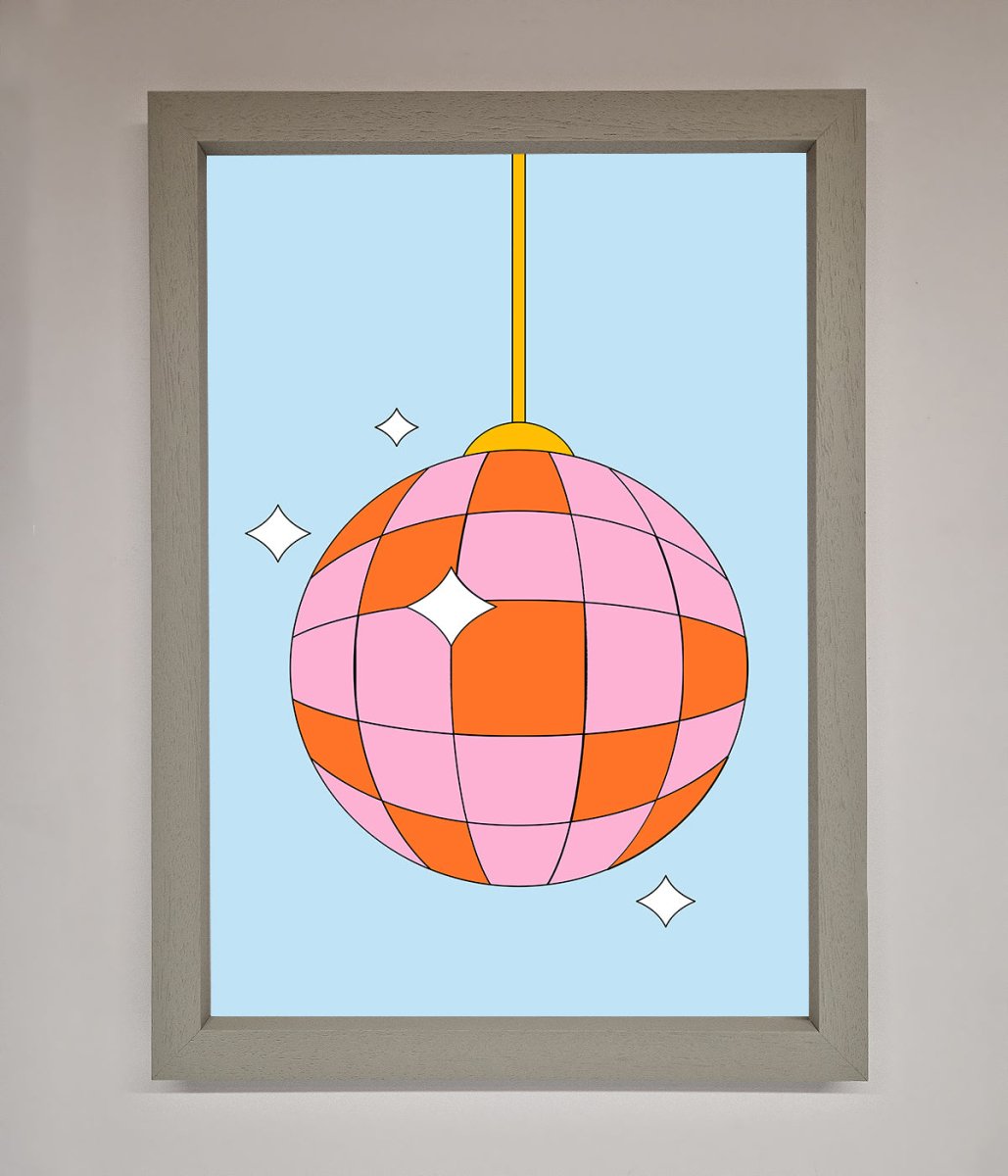 Disco Ball Pink Framed Poster-3