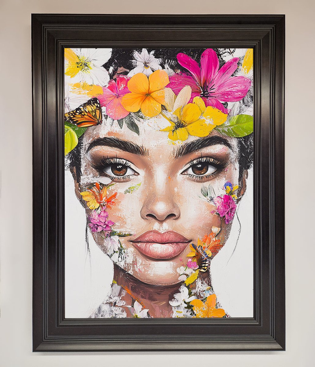 Floral Woman Face Framed Print-5