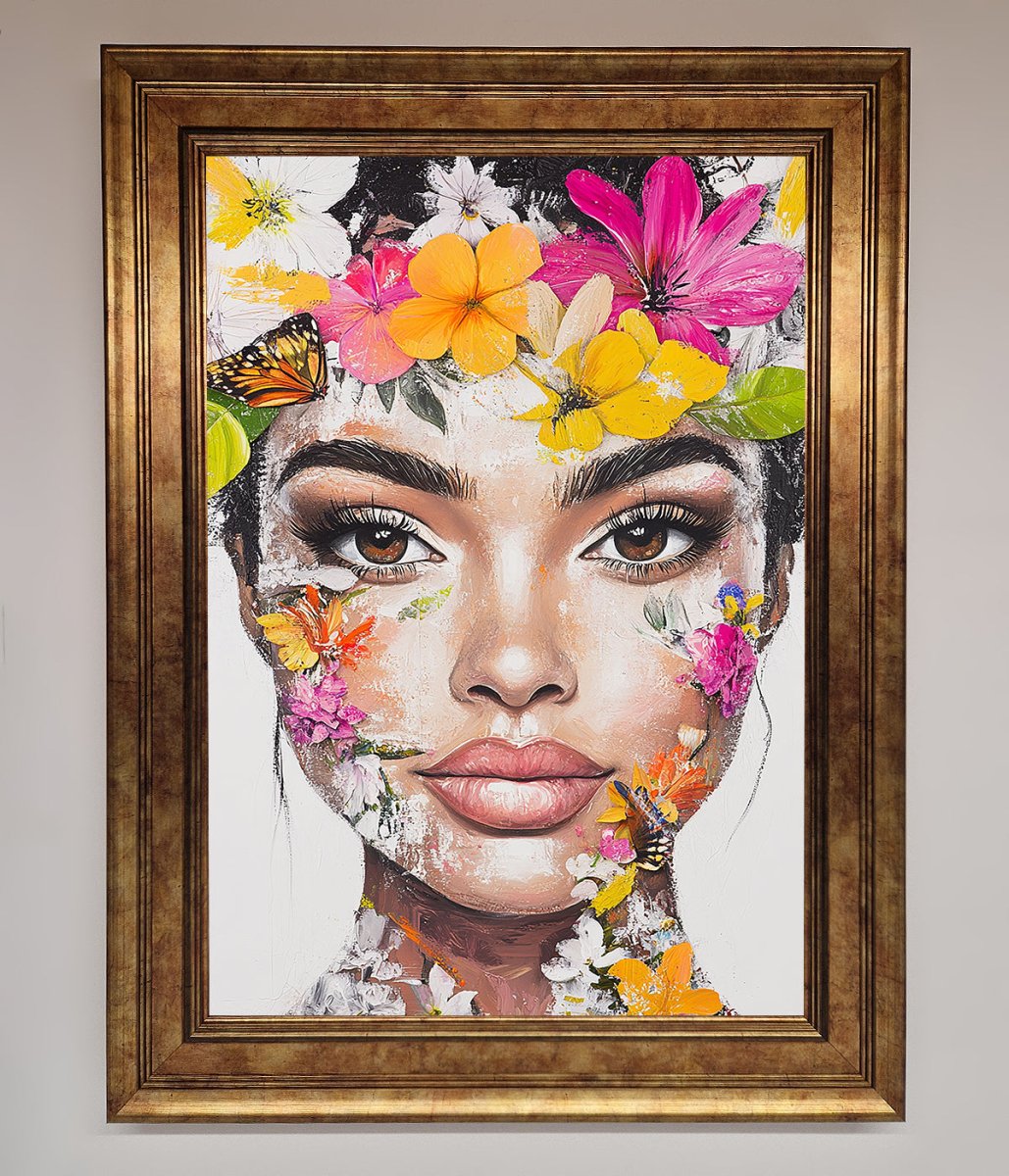 Floral Woman Face Framed Print-6