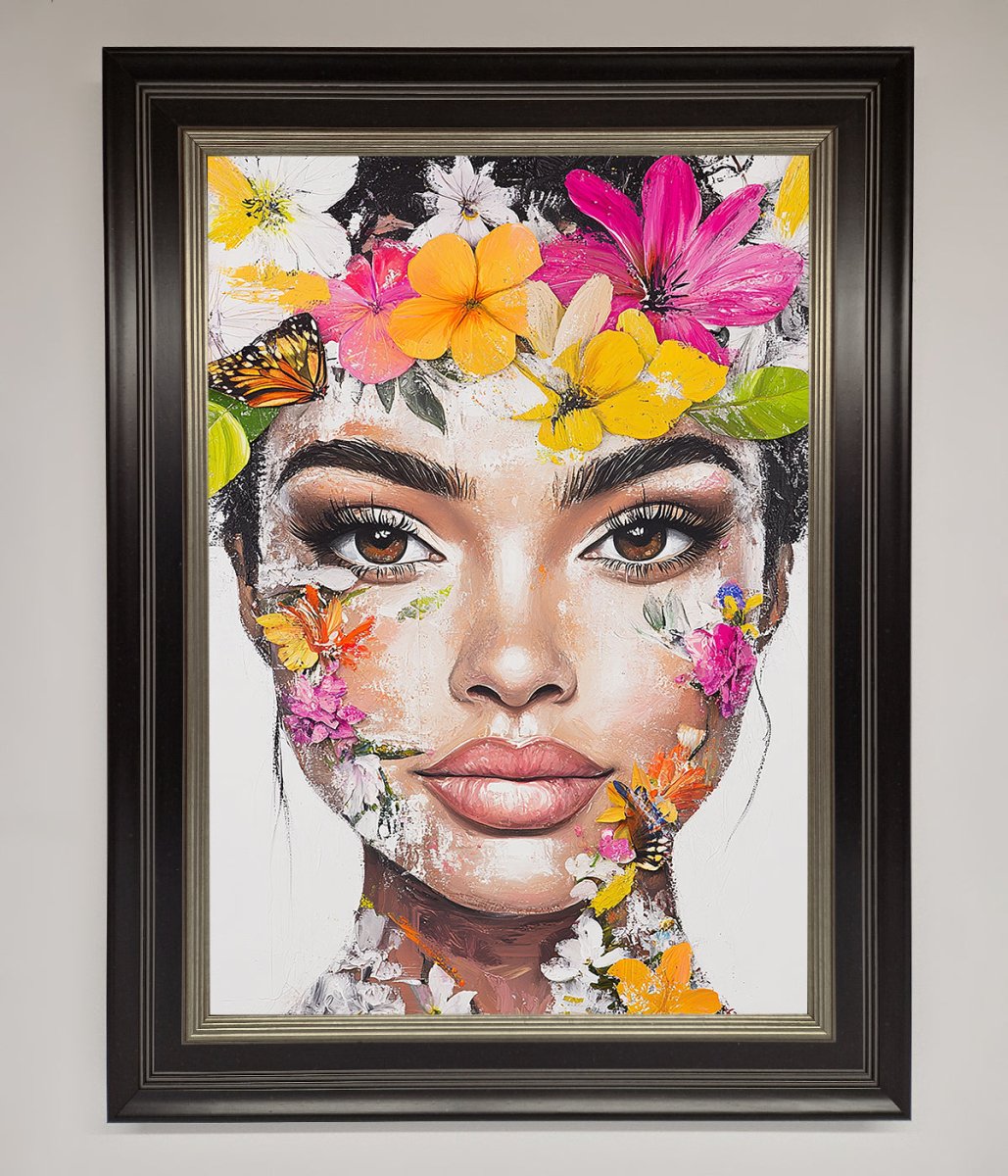 Floral Woman Face Framed Print-7