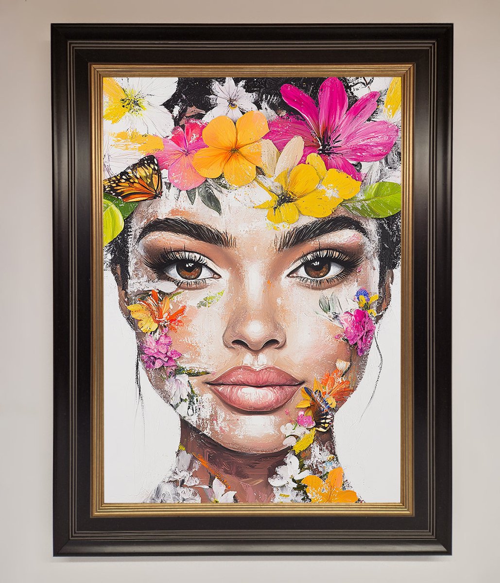 Floral Woman Face Framed Print-8