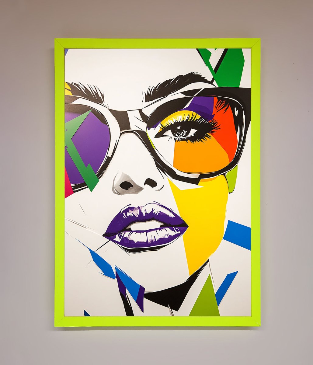 MultiColour Face Framed Wall Art-12