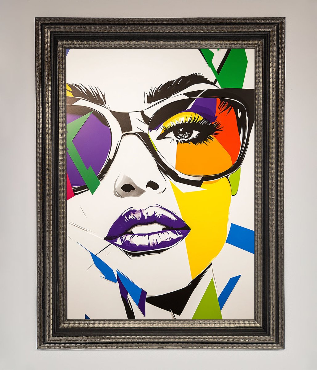 MultiColour Face Framed Wall Art-17
