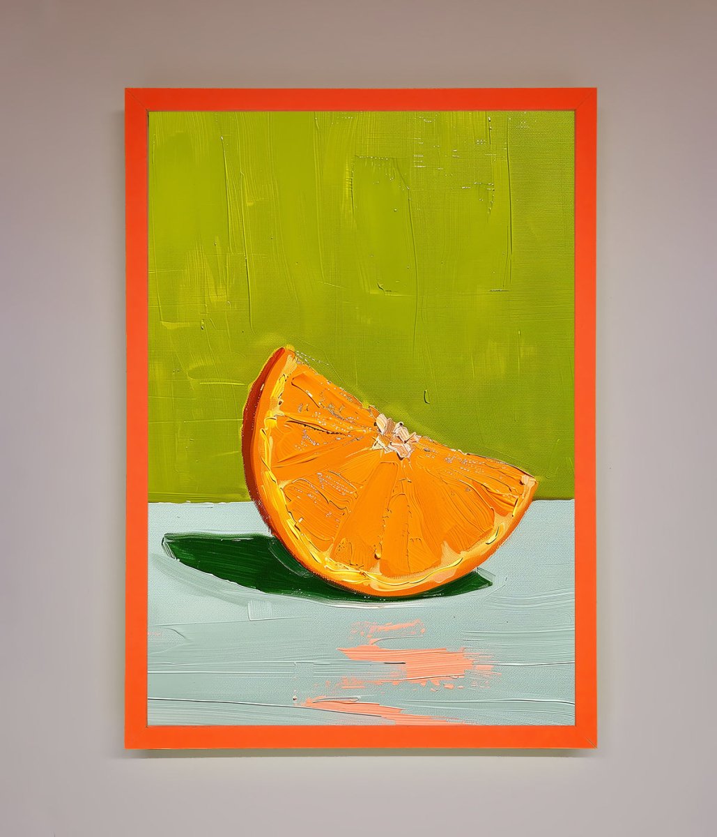Orange Wedge Framed Print-0