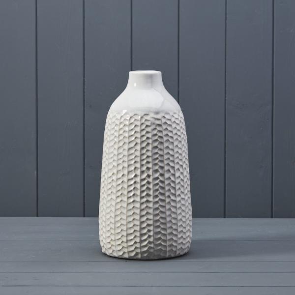 Medium White Ceramic Vase