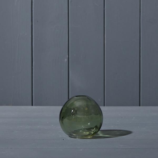 Vintage Green Globe Glass Vase D8.8 x H8cm  Weight-188g