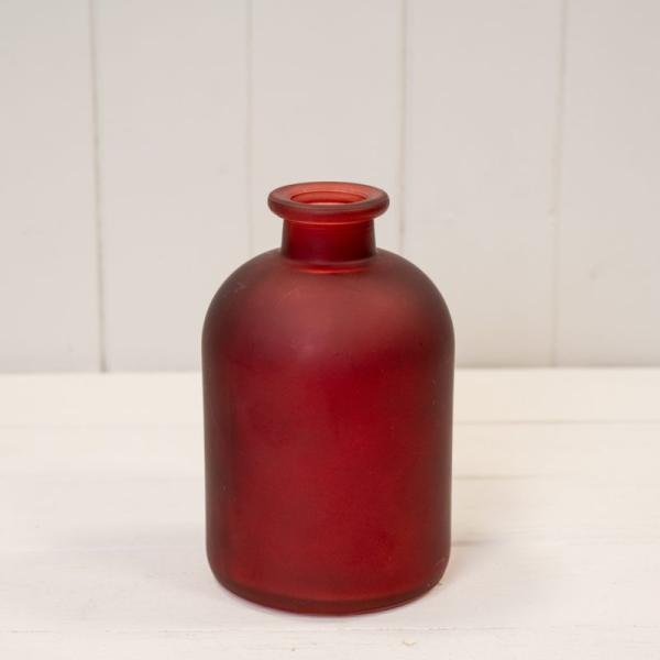 Matt Red Glass Bottle D11 x H17.3cm CL