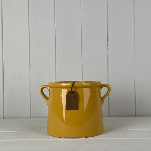 Burnt Yellow Pot 15cm