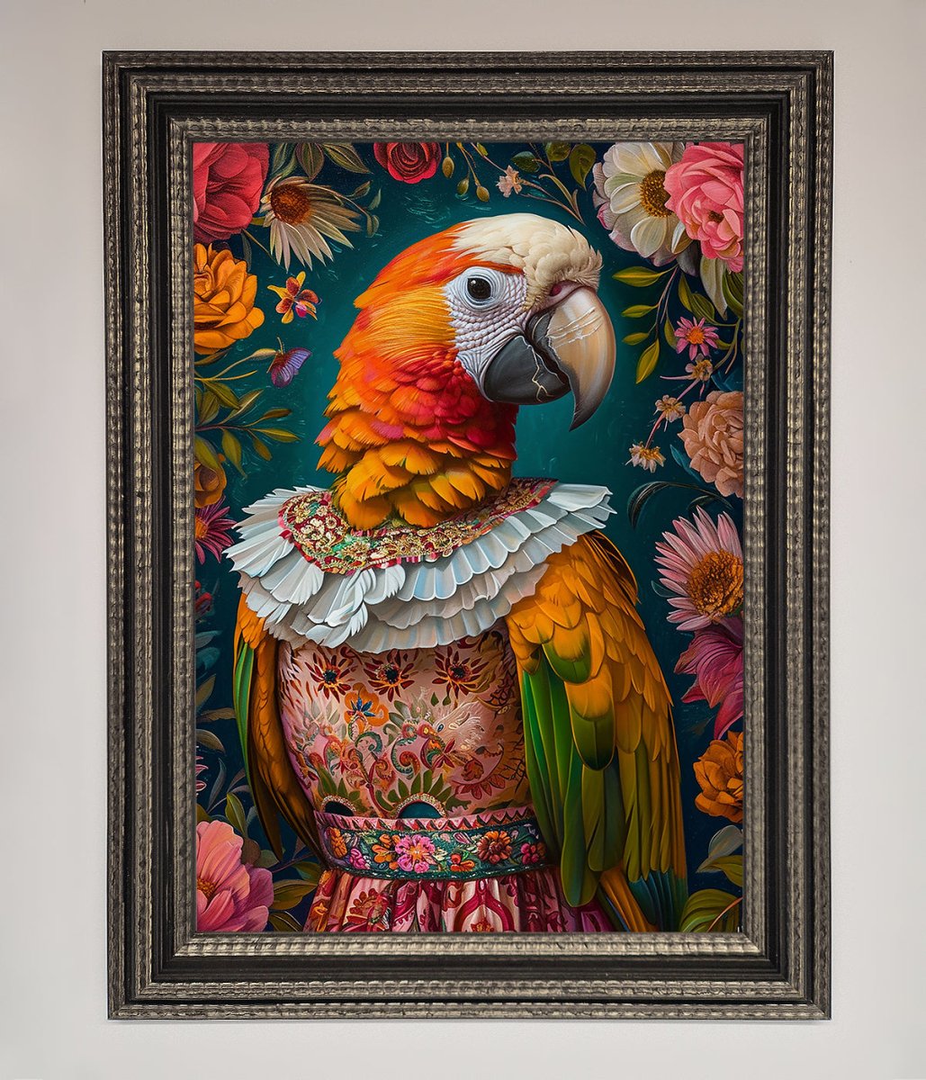 Parrot Renaissance Stare Framed Wall Art-18