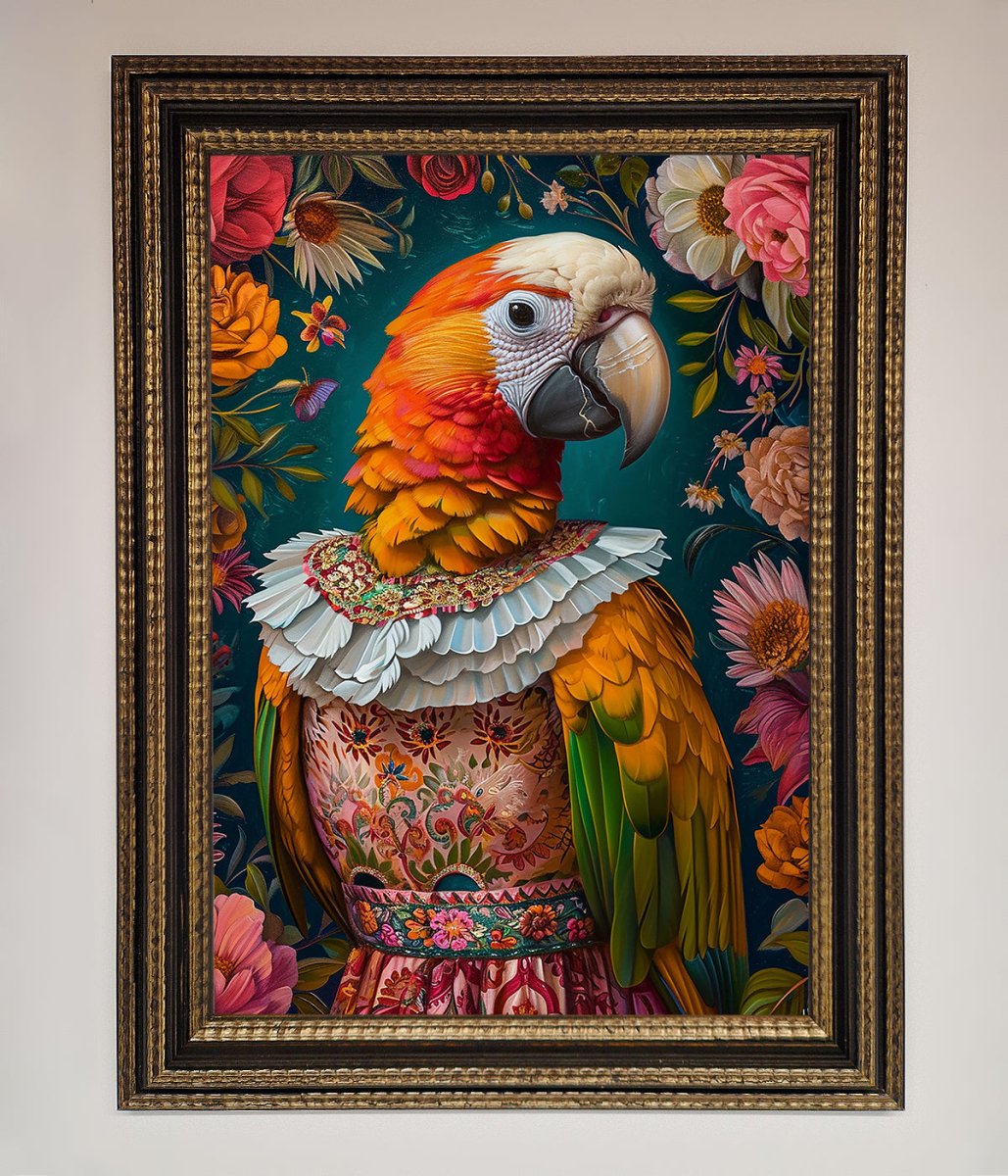 Parrot Renaissance Stare Framed Wall Art-0