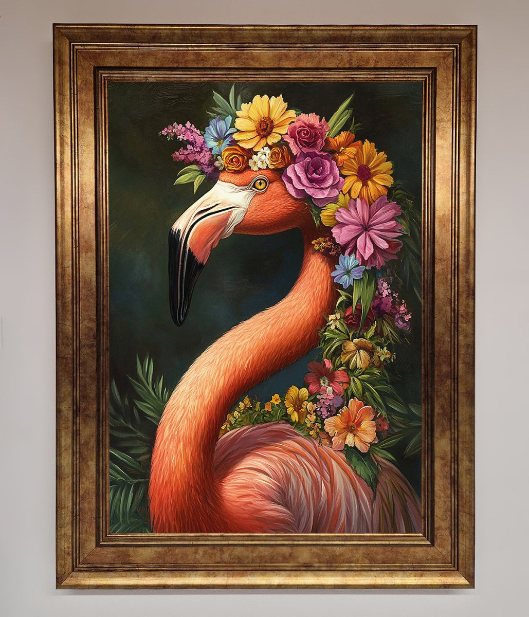 Pink Flamingo Floral Framed Poster-6