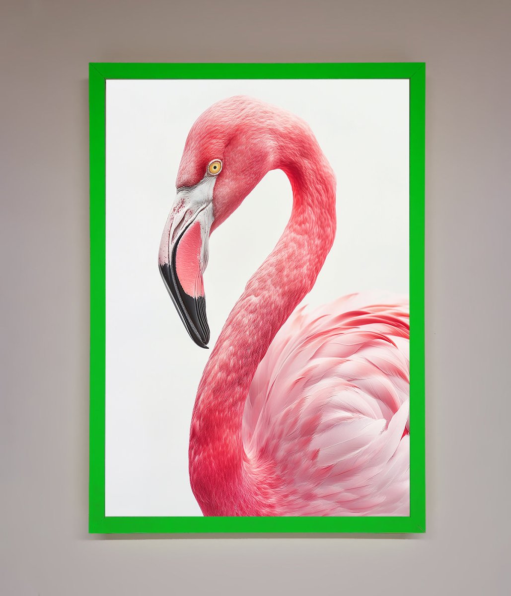 Pink Flamingo Stare Framed Print-11
