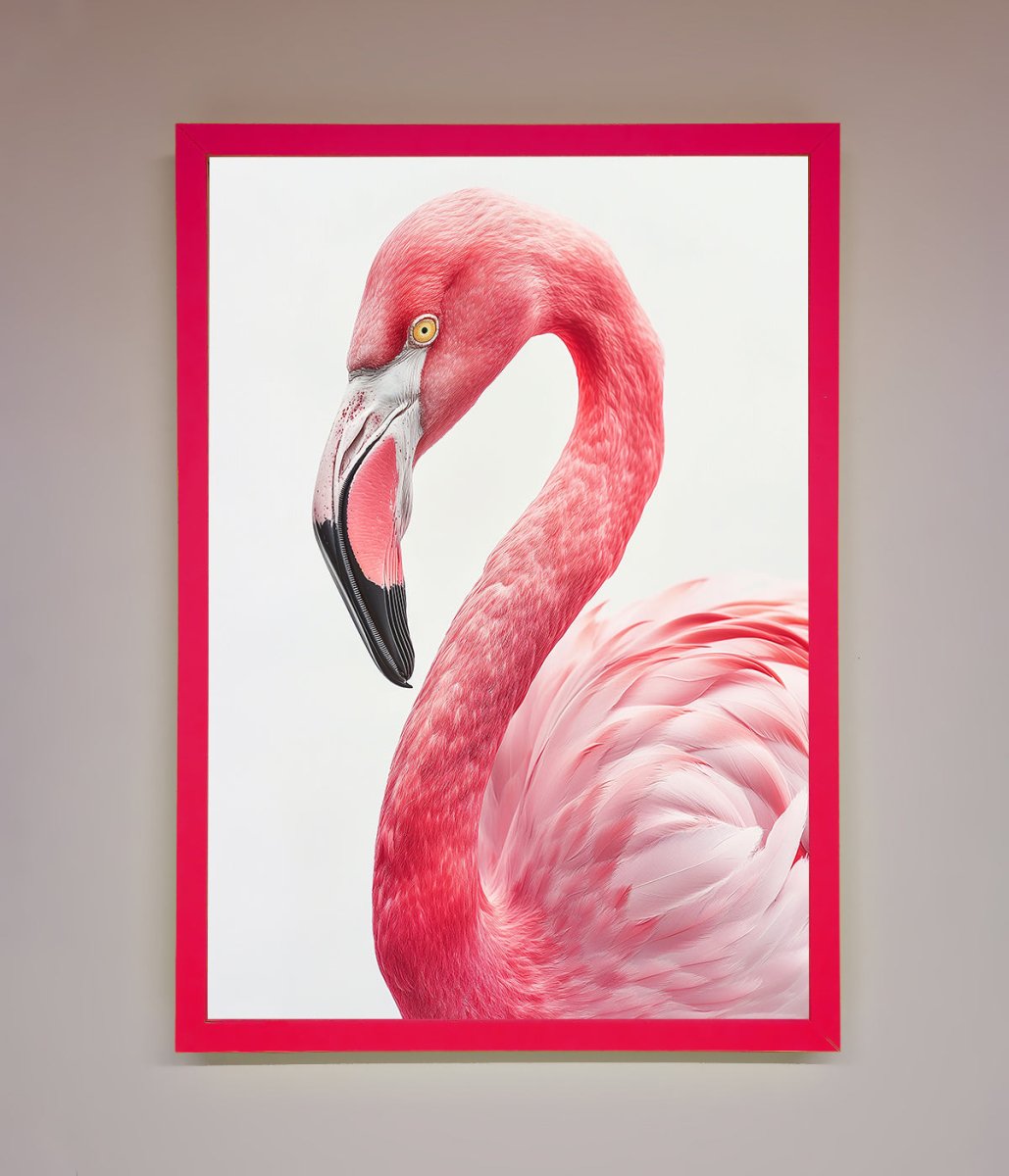 Pink Flamingo Stare Framed Print-13
