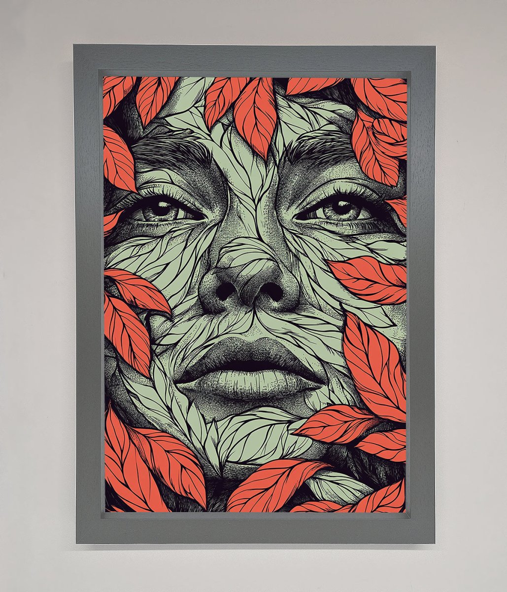 Red Leaves Face Framed Print-4