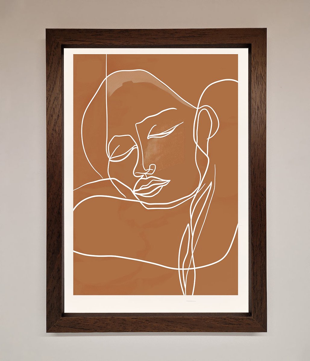 Sepia Lines Framed Wall Art-0