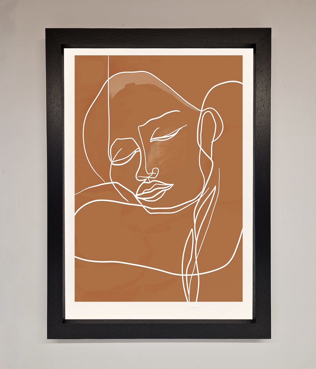 Sepia Lines Framed Wall Art-1