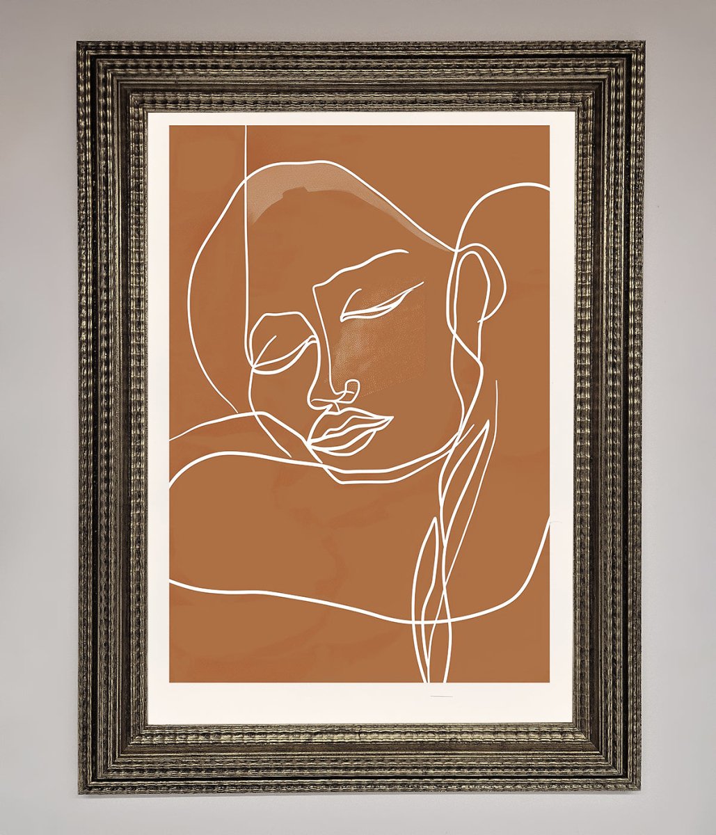 Sepia Lines Framed Wall Art-16