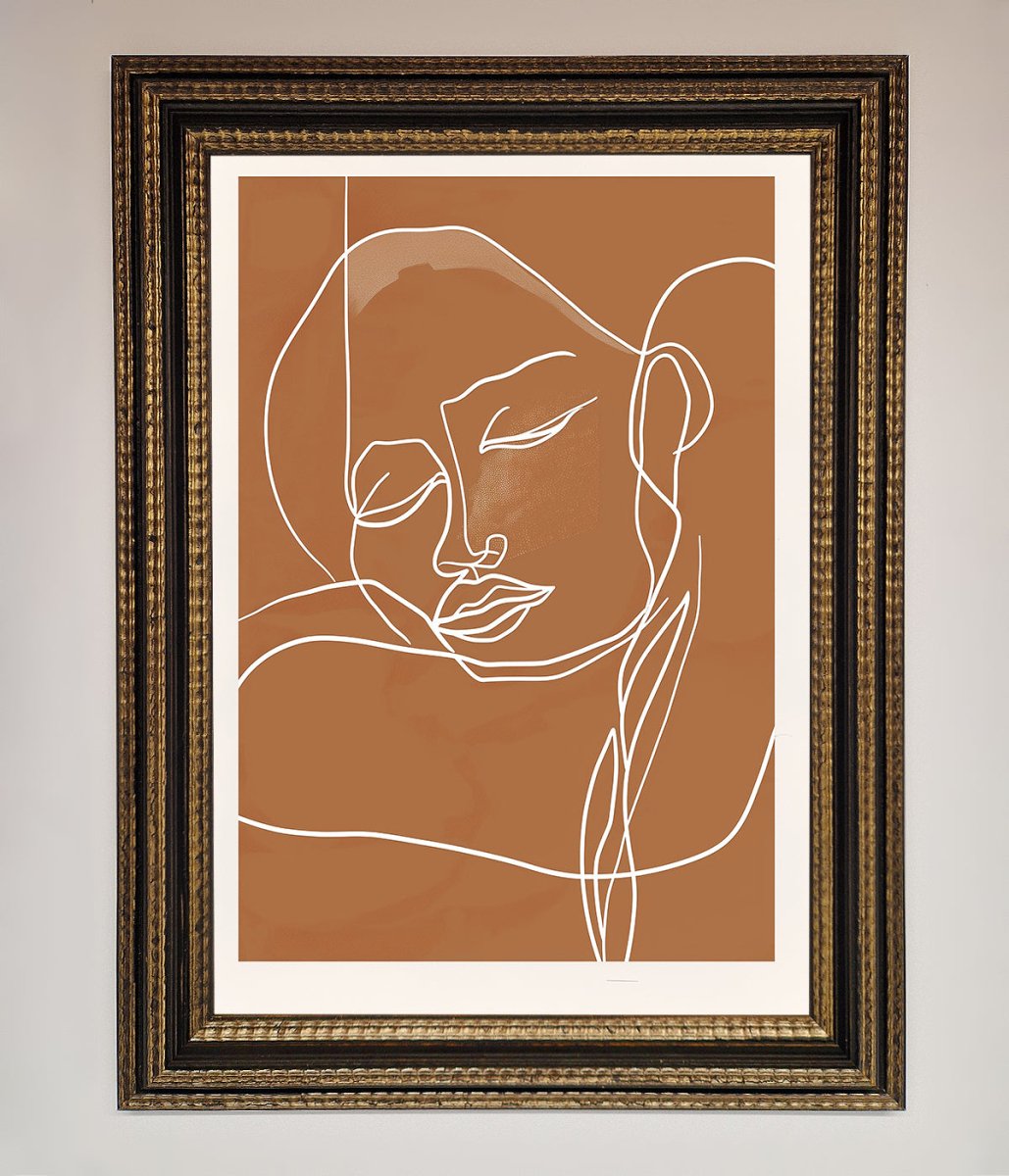Sepia Lines Framed Wall Art-18