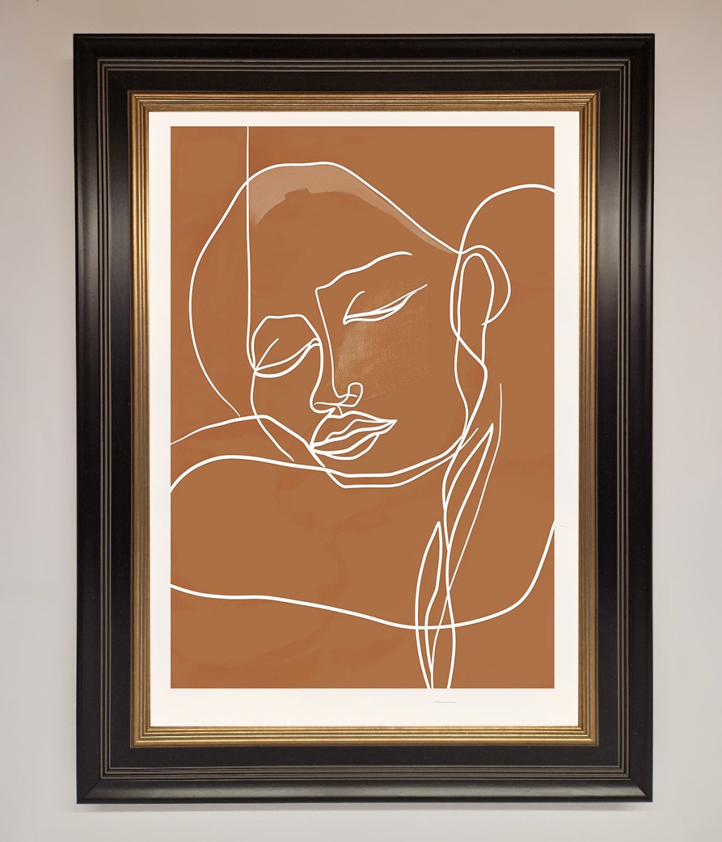 Sepia Lines Framed Wall Art-9