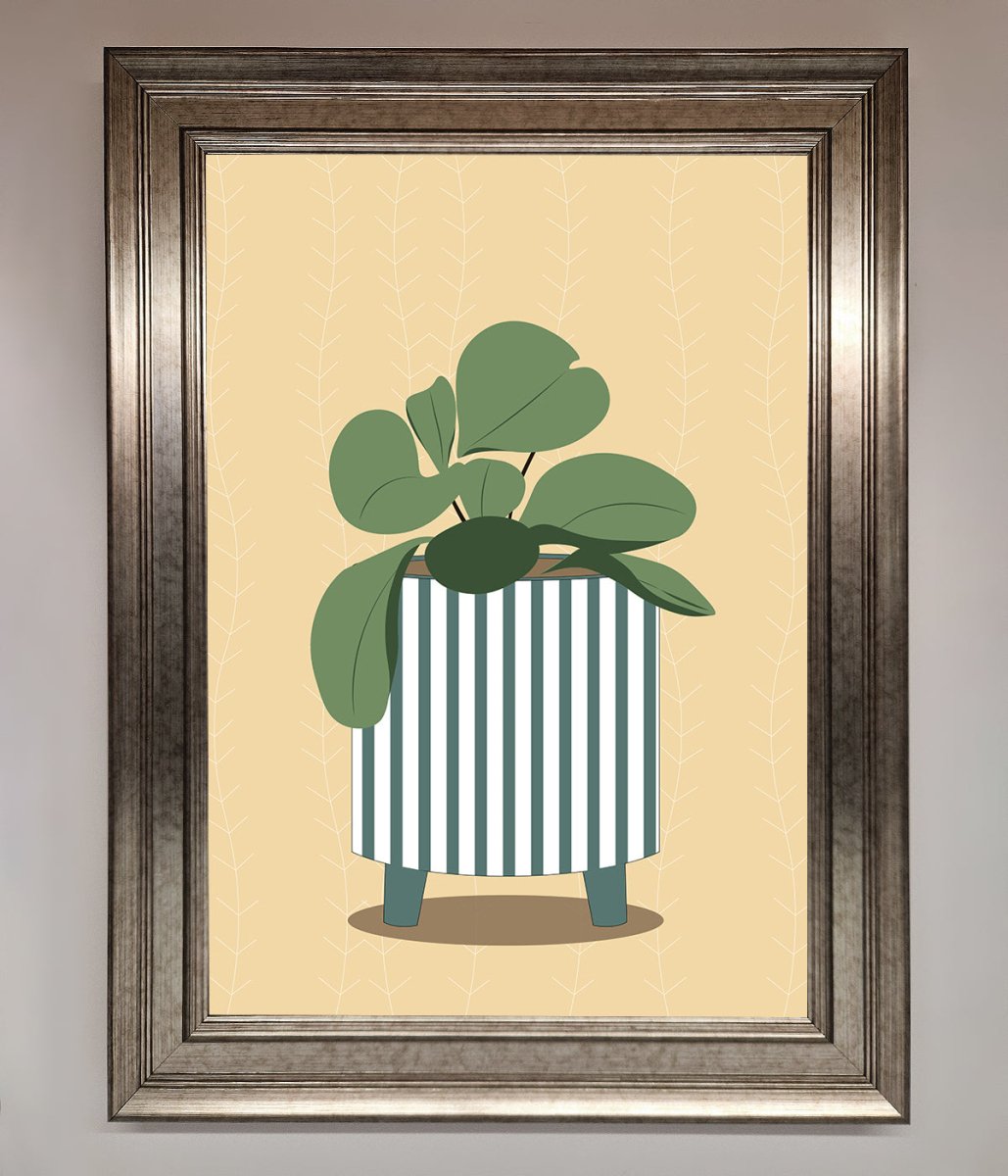 Striped Potted Plant Framed Wall Art-5