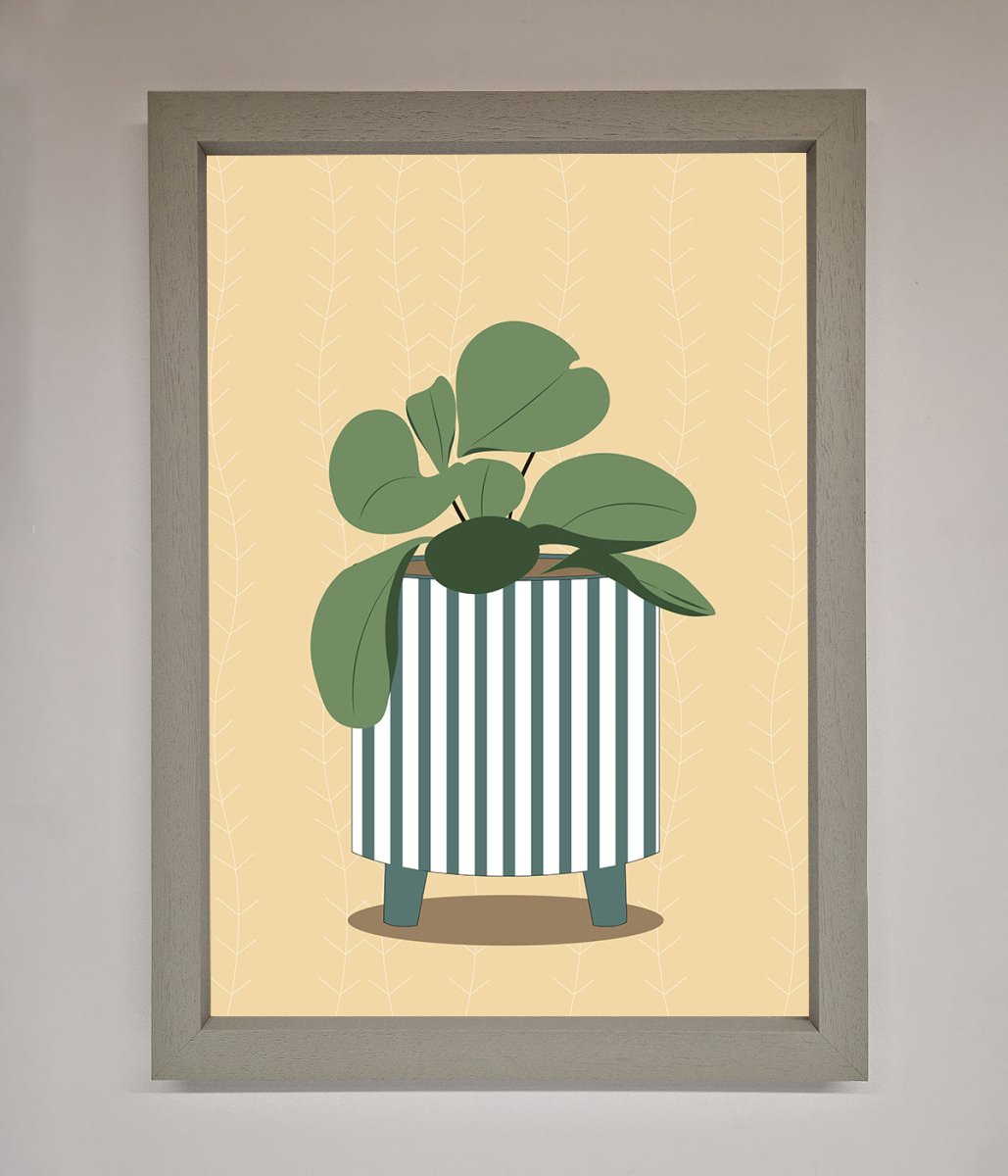 Striped Potted Plant Framed Wall Art-0