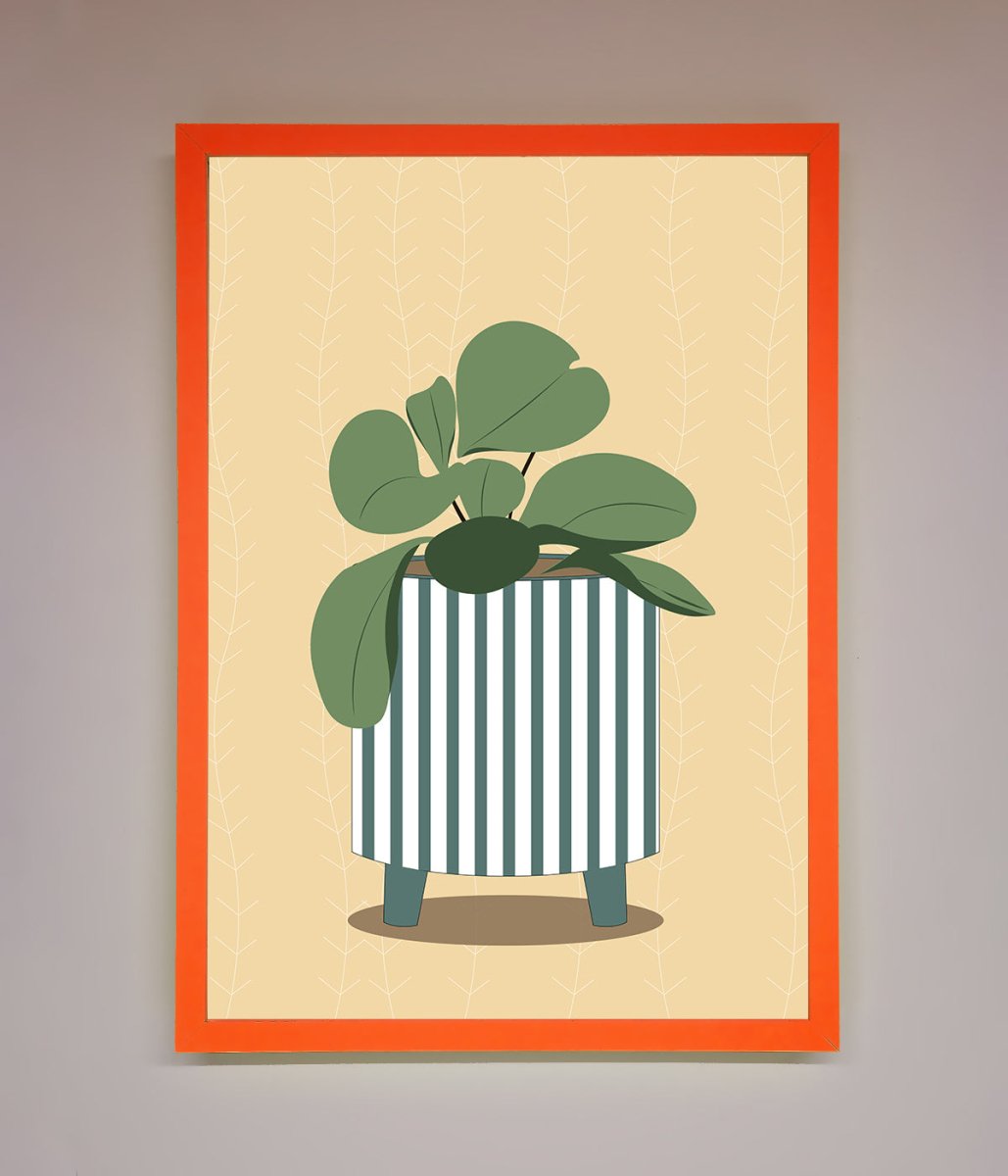 Striped Potted Plant Framed Wall Art-10