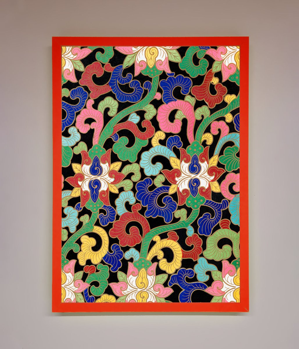 Vintage Flower Swirls Framed Wall Art-14