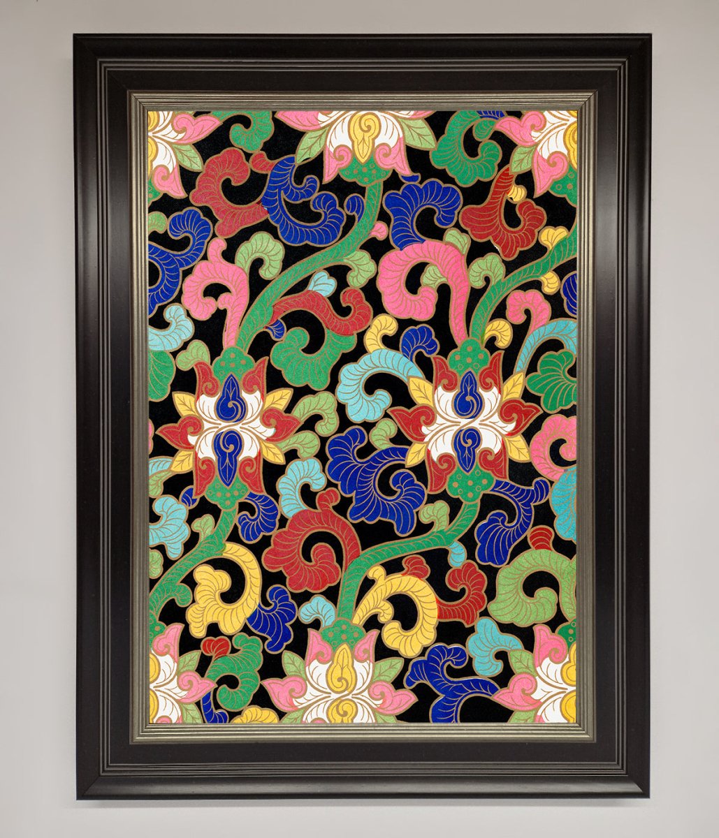 Vintage Flower Swirls Framed Wall Art-8