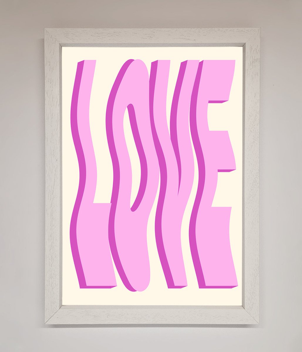 Wavy Love Pink Framed Poster-2