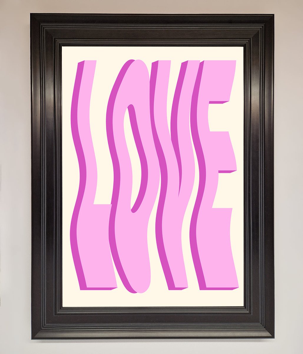 Wavy Love Pink Framed Poster-6