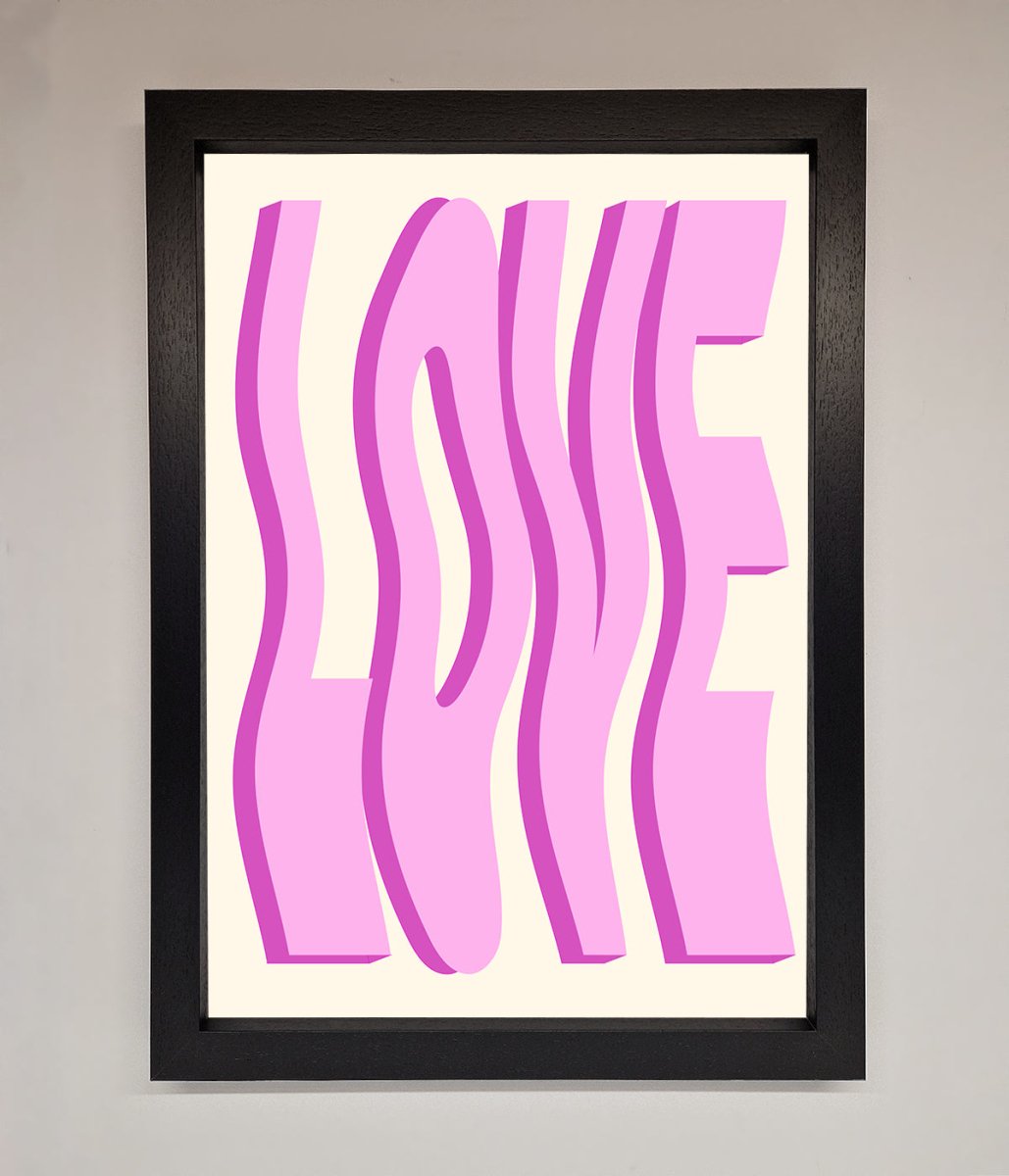 Wavy Love Pink Framed Poster-1